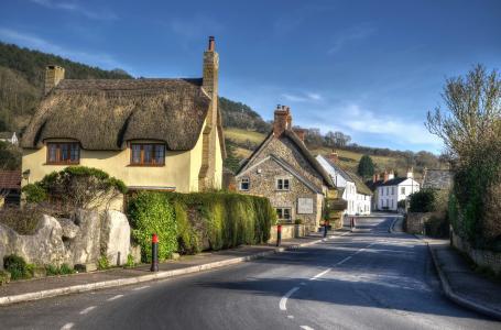 英格兰，村庄，道路，房屋