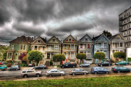 旧金山，汽车，维多利亚时代，房子，房子