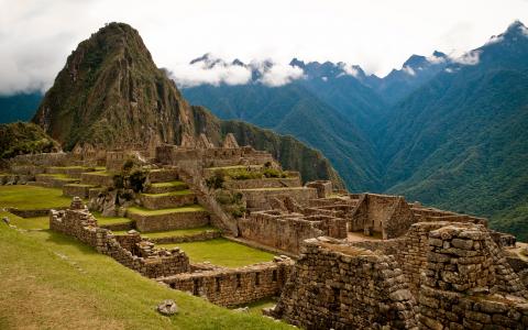 秘鲁，废墟，建筑，古代，马丘比丘，山，石，自然，山，云