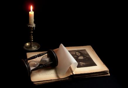 蜡烛，沙漏，旧书，蒙娜丽莎，永恒的，谢尔盖阿列克谢耶夫