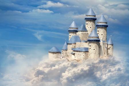 城堡，城堡，云，天空，蓝色，塔
