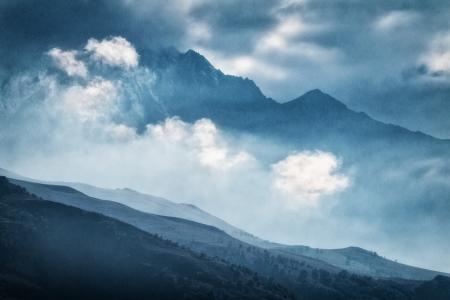 高加索，山，云，光，梯度，达加夫斯基峡谷，Osadchaya Alesya