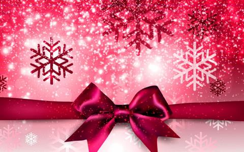 丝带，圣诞节，雪，背景，美丽，冬天，假期，美丽，雪花，装饰品