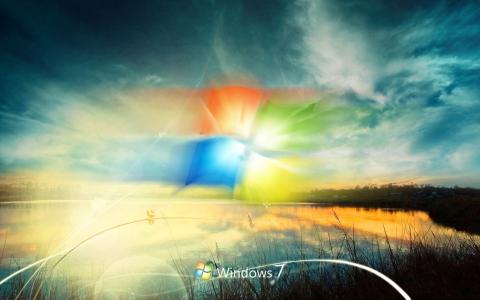 Windows 7，Windows，Windows，Photoshop，工作，自然，天空，日落
