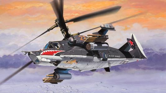 直升机，艺术，黑鲨，ka-50