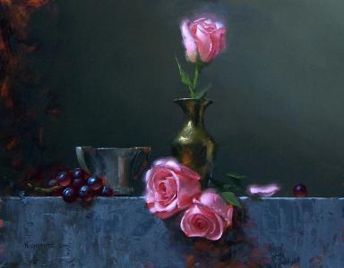 玫瑰，大卫cheifetz，静物，图片