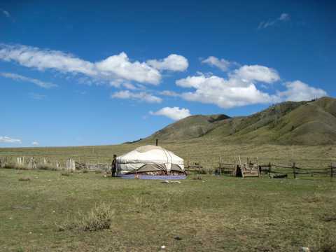 内蒙古草场上的蒙古包图片