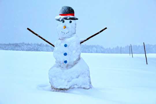 冬季雪地雪人图片