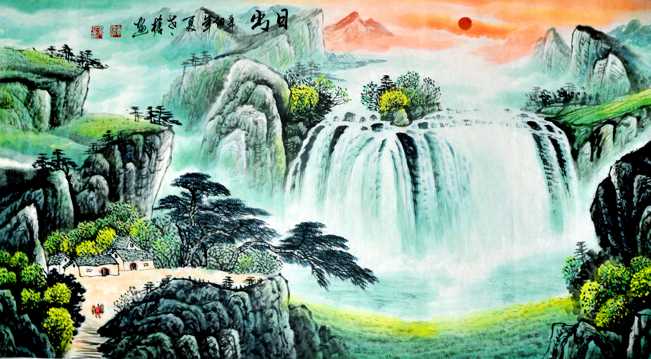 古代山川画图片