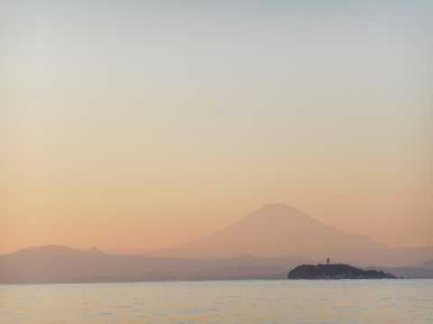 日落富士山图片