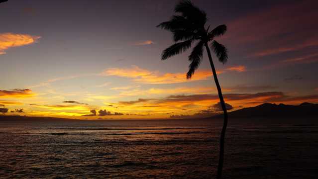 夏威夷落日唯美图片