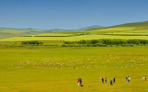 内蒙古科尔沁草场光景图片